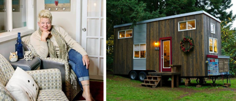 Kreative Frau baute sich ein Mini-Haus