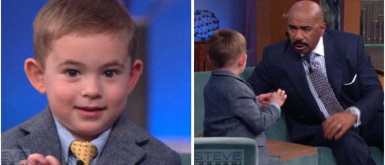 „Intelligenter Verstand und heller Charakter“: Kluger und humorvoller Junge bringt Steve Harvey über seine Witze zum Kichern (Video)