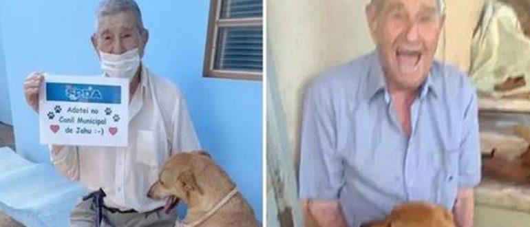 Ein 90-jähriger Mann verliebte sich im Tierheim in eine Hündin und adoptierte sie